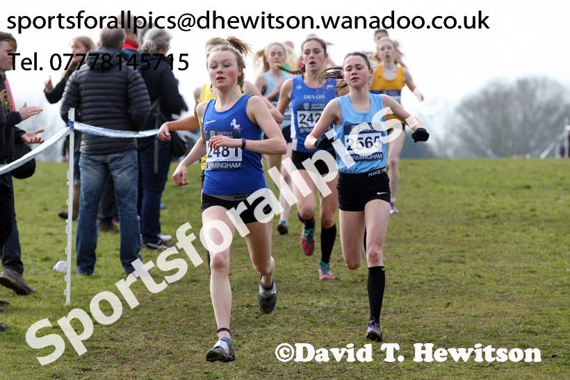 Womens under-20s 2016 Inter Counties Cross Country Champs. and Cross Challenge Final, Cofton Park, Birmingham. Photo: David T. Hewitson/Sports for All Pics